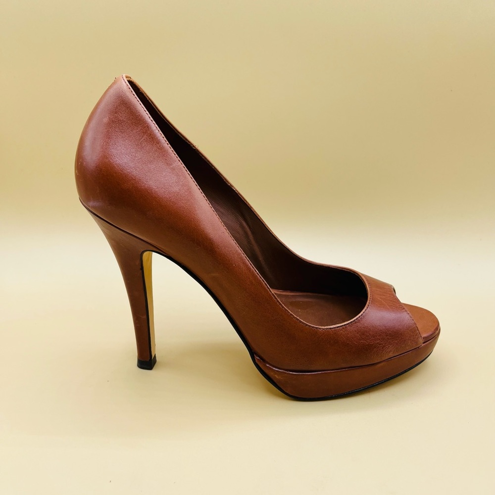 Cole Haan Brown Peep Toe Heels